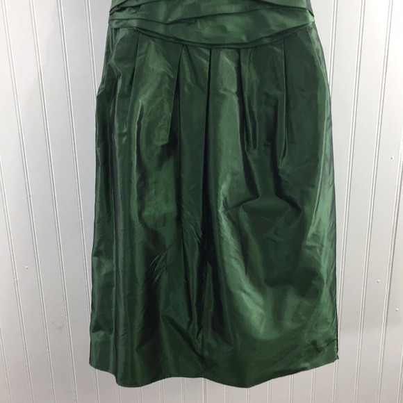 Vera Wang Green Pleated Bandage Wrap Silk Dress Womens 4 Sleeveless Bridesmaid - Picture 6 of 12